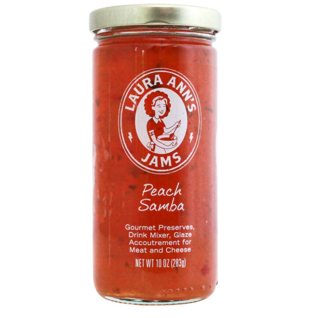 Laura Ann's Jams Pfirsich Samba Jam (Peace Jalapeno) Gläser – 24 Gläser x 10oz