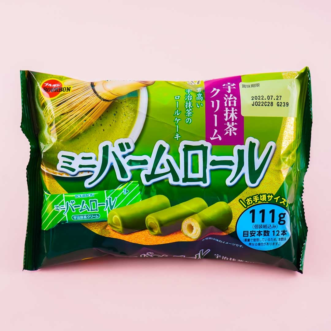 Bourbon Mini Baum Roll Snack Packung – Uji Matcha Creme