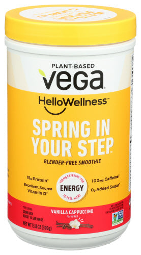 Vega Plant Protein Energy Vanille Kappe 13.8 Oz – Packung mit 1 Stück
