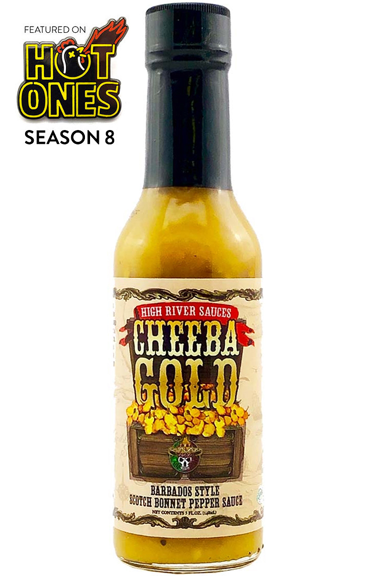 High River Saucen Cheeba Gold Barbados Stil Scotch Bonnet Pfeffer Sauce