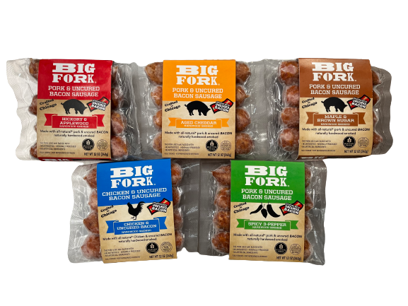 Groß Fork Bacon Sausage 4-Packung Beutel – 5 Beutel x 4-Packung Etui (verschieden)