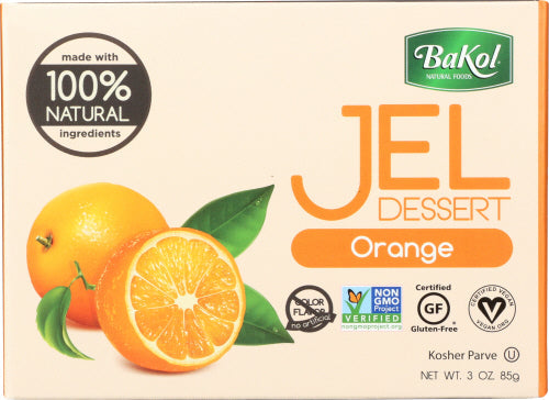 Bakol – Dessert Jell Orange All natürlich, 3 Unzen – Packung mit 12 Stück