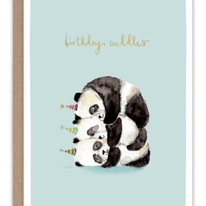 Panda schmust Geburtstagskarte von Louise Mulgrew