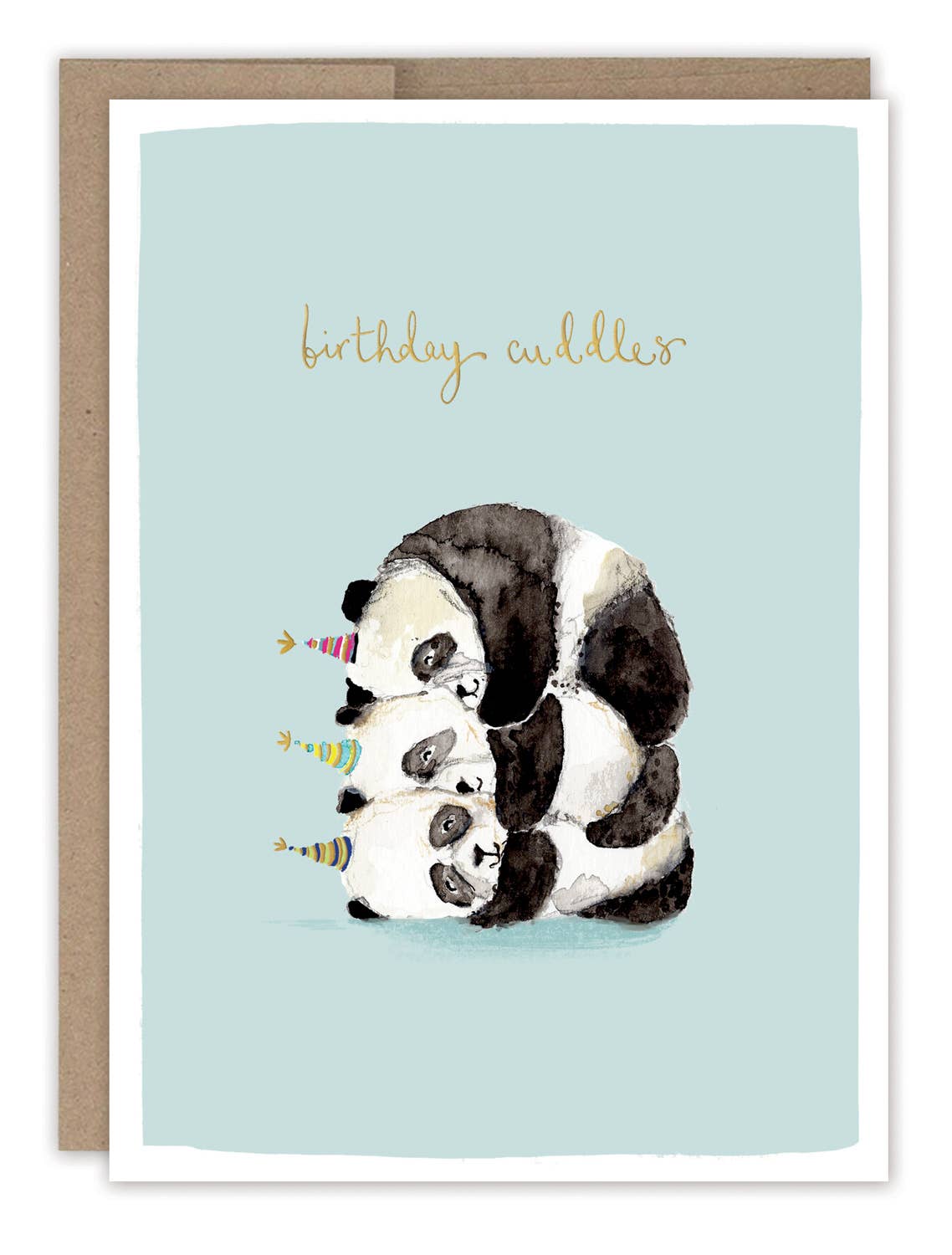 Panda Cuddles Geburtstagskarte von Louise Mulgrew