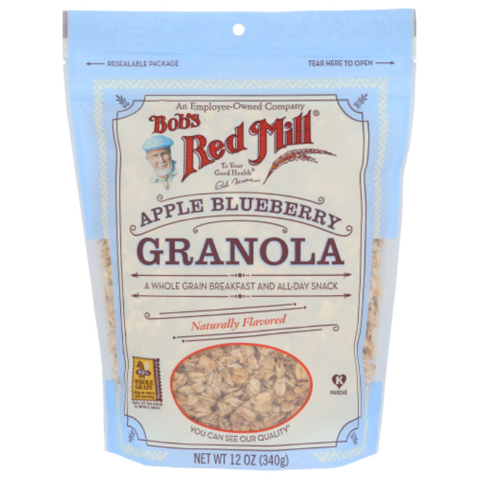 Bob's Red Mill Granola, kein Fett, Apfel-Blaubeere, 12 Unzen – 4er Packung