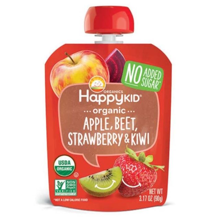 Happy Kid – Apfel Rübe Erdbeere Kiwi 4pk 12.68 Oz – Packung mit 4