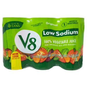 6er Packung V8 Niedriger Natrium-Original-Gemüsesaft – 5,5 Unzen