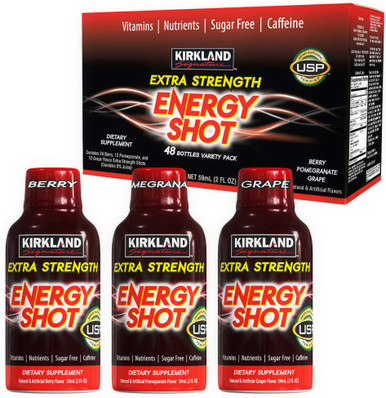 Kirkland Signature Extra Stärke Energy Shot, 48 Flaschen, je 2 Unzen