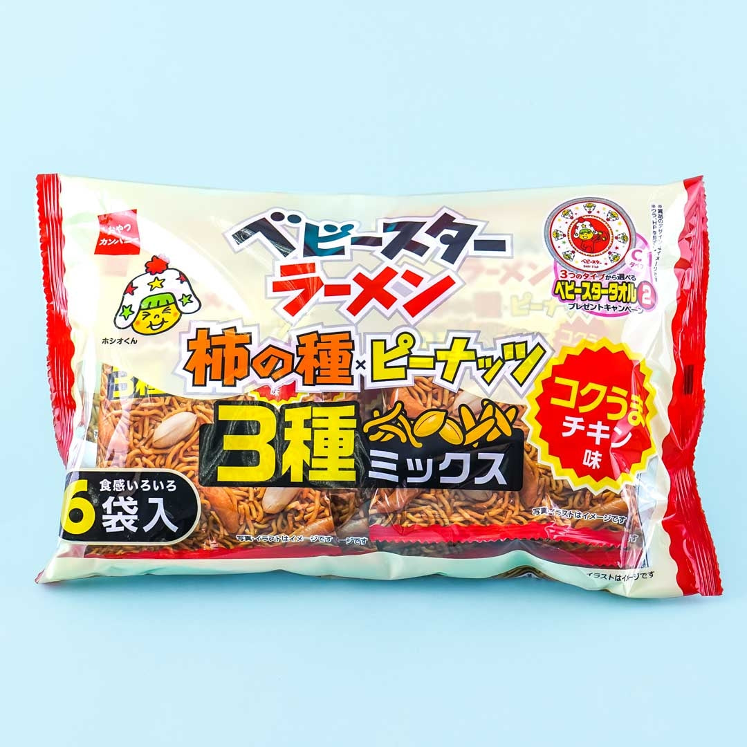 Baby Star Kaki No Tane Noodle Snacks Mehrfarbig-Packung – 6 Stück