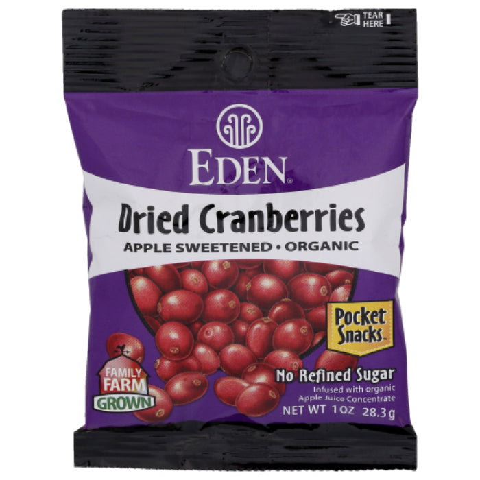 EDEN FOODS Tasche SNACK Cranberry DRD ORG 1 OZ – Packung mit 12 Stück