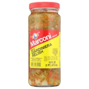 Marconi – relish giardiniera mild, 16 Unzen – Packung mit 12