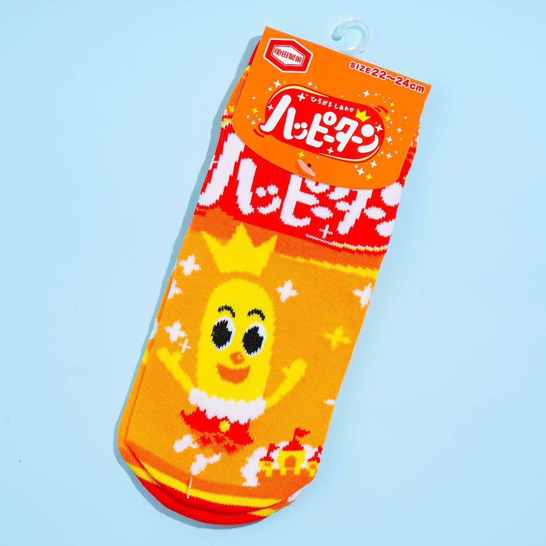 Glückliche Drehung Reis Cracker Socken