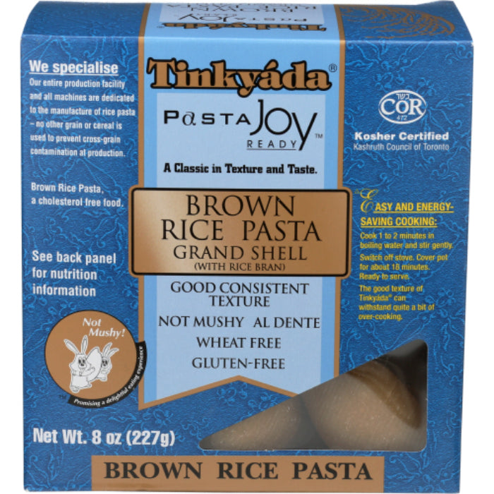 Tinkyada Pasta Brwn Reis Shell Grand 8 Oz – Packung mit 12