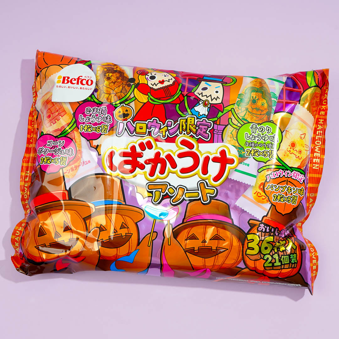 Bakauke Reis Crackers Halloween Packung – verschiedene Geschmacksrichtungen