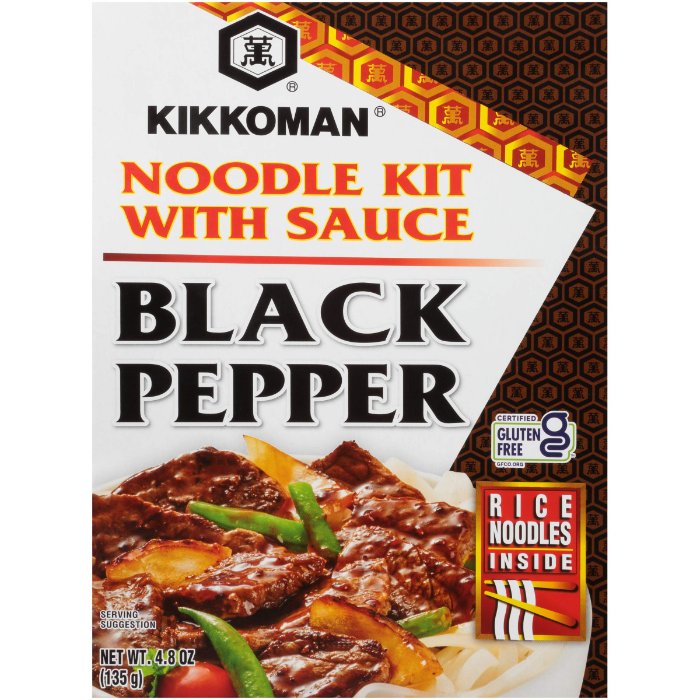 Kikkoman Kit Noodle Schwarz Pfeffer 4.8 Oz – Packung mit 6 Stück