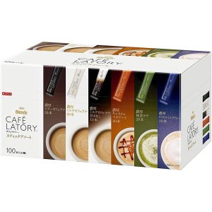 AGF Blendy Cafe Latory Instant Tee und Kaffee Sortiment Box 100 Sticks