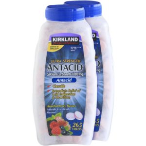 Kirkland Signature Ultra Strength Antacid, 1000mg Calcium Carbonate, Beeren aromatisierte Kautabletten, 530 Anzahl