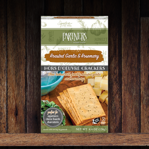 Partners Cracker – gerösteter Knoblauch & Rosmarin-Gars d.oeuvre Cracker