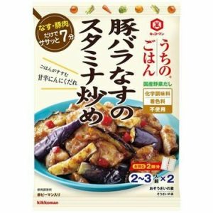 Kikkoman , Uchinogohan, Butabara Nasu no Sutamina Itame, Knoblauch Butter Sojasauce für Auberginen und Schweinefleisch, – 84g