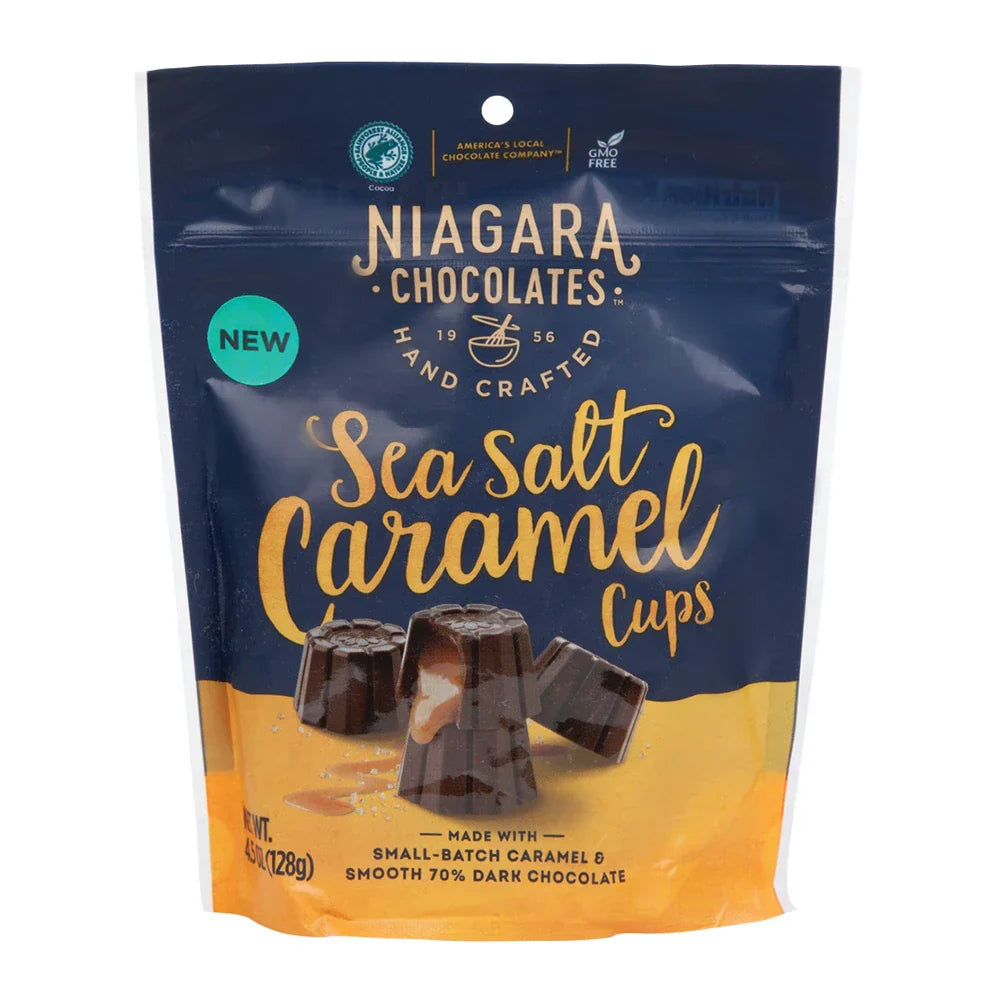 Niagara Schokolade – Tasse dunkel gesalzen Karamell 4,5 OZ – Packung mit 6