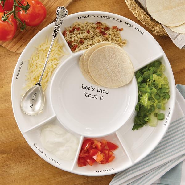 Mud Pie Taco Bar Topping Set – 3-teiliges Servierset