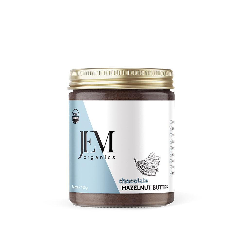 JEM Organics Schokoladen Haselnussbutter – Kleine 6er Packung