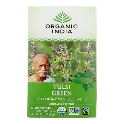 Organic India Tulsi Tee Grün 18 Beutel – Packung mit 6