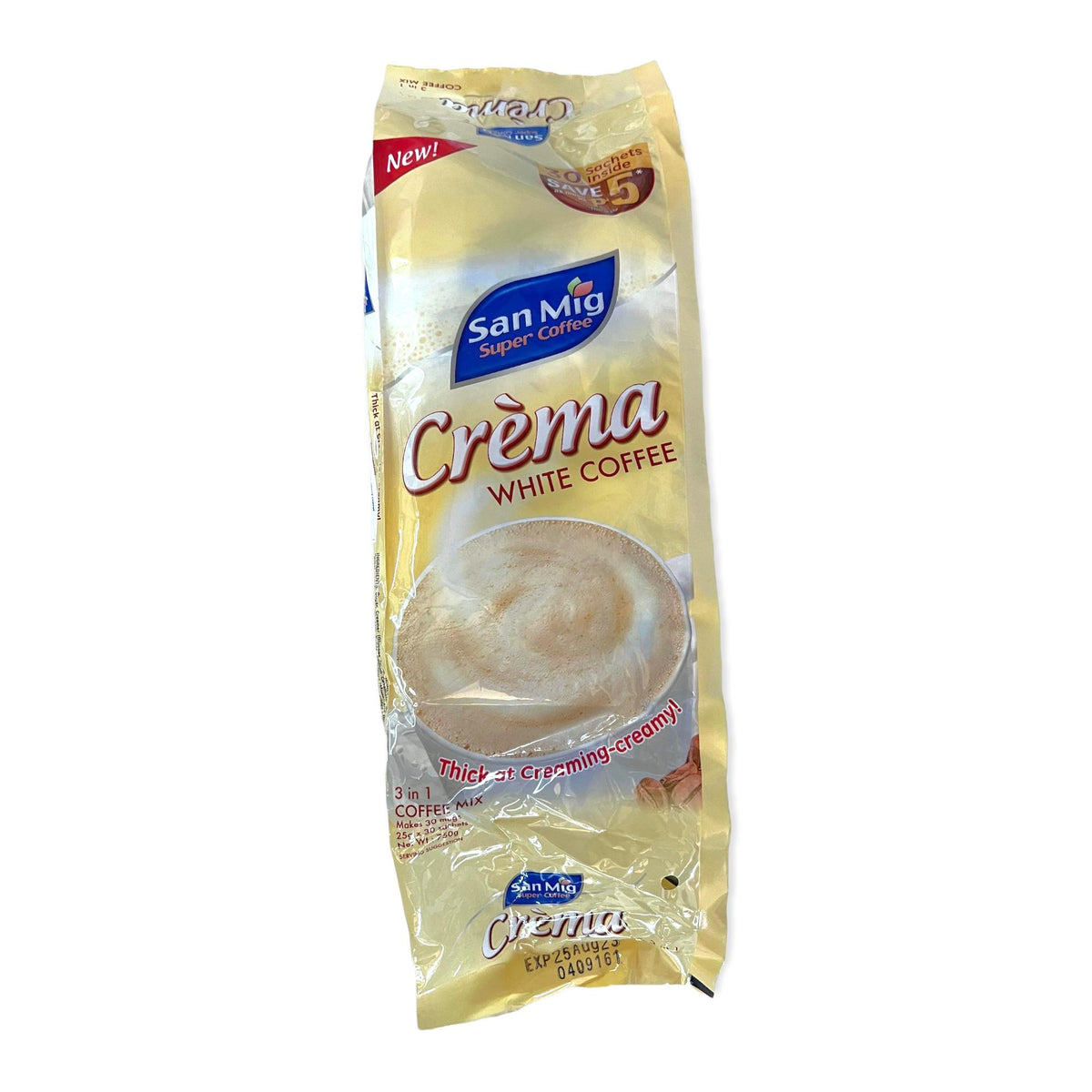 San Mig – Super Kaffee – Crema Weiß Kaffee – 30 Beutel – 750 G