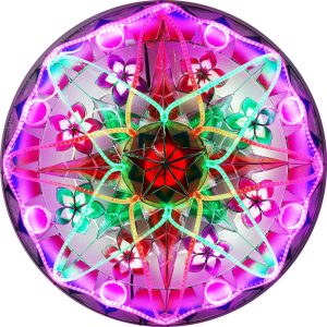 Philippines Christmas Capiz Parol Lantern Star (Tala) grün/rot/violett- Größe 24