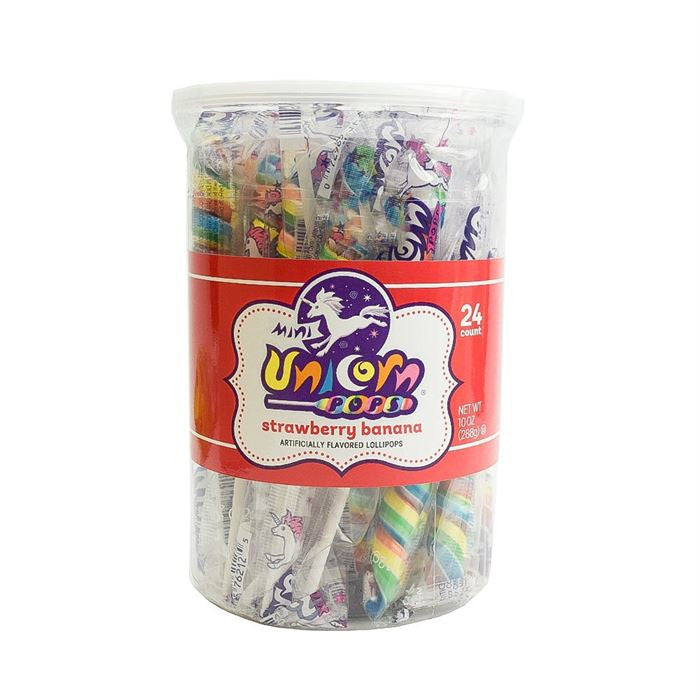 Regenbogen Mini Einhorn Pops – 24 Stück Wanne