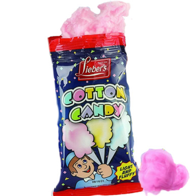 Lieber's Baumwolle Süßigkeiten, hell & Fluffy Vintage Süßigkeiten, Blau & Rot Carnival, holloween, Geburtstagsparty Begünstigt Supplies für Kinder, Koscher, 1,6 Unzen Beutel (45g)