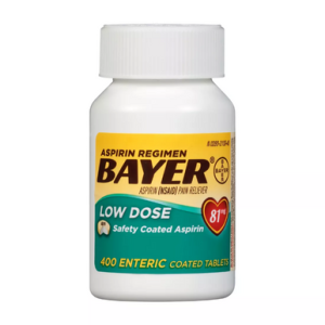 Bayer Aspirin Regimen, niedrige Dosis 81mg Sicherheit beschichtet Schmerzmittel, 400 enterische beschichtete Tabletten