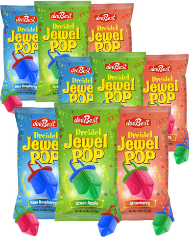 Dreidel Jewel Pop Ring Form Hanukkah Süßigkeiten, einzeln verpackt, koscher, Sortiment Packung, 9 Stück