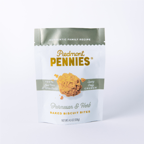 Piedmont Pennies – Parmesan & Kräuterkäse Cracker, mittelgroße Beutel