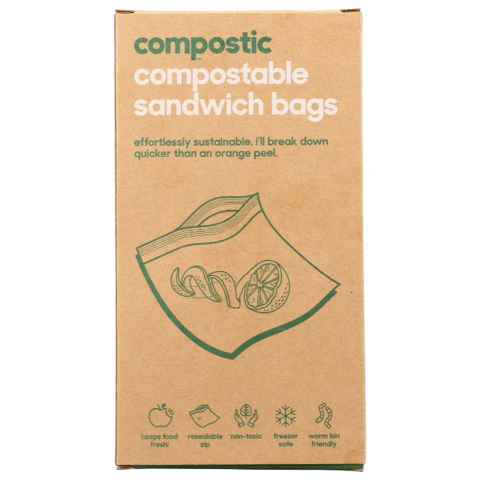 Kompostierbare Sandwichbeutel, je 20 Stück (Packung mit 12 Stück)