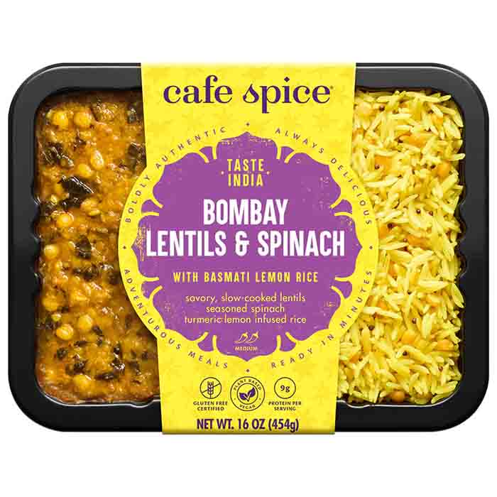 Cafe Spice – Bombay Linsen Spinat, 16oz – Packung mit 6 Stück