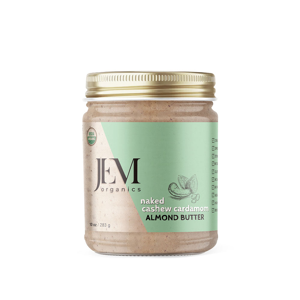 JEM Organics Naked Cashew Kardamom Mandelbutter – Mittel 6er Packung