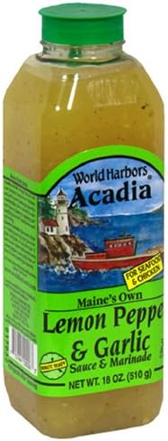 World Harbors Acadia Zitronenpfeffer & Knoblauch Marinade 16 Oz – Packung mit 6