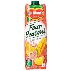 Del Monte Quality – Four Seasons Saftgetränk – Ananas, Mango und Guavensaftgetränk – aus Konzentrat mit künstlichem Orangengeschmack – 1 Liter