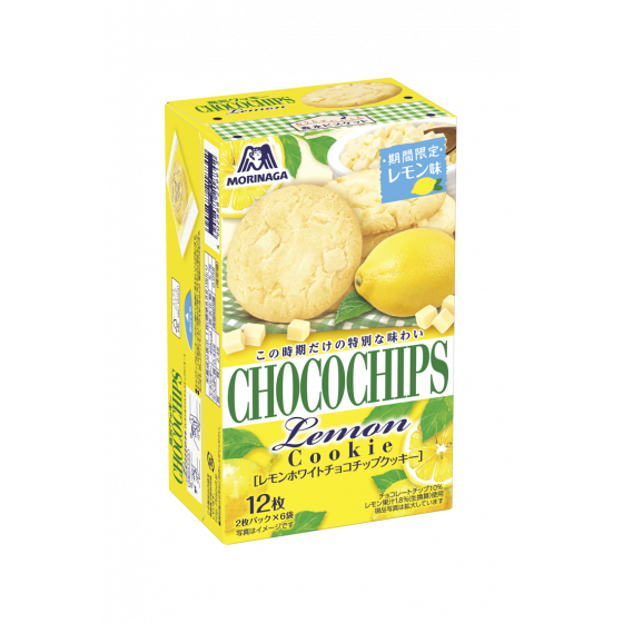 Morinaga, Choco Chips Keks, Zitrone, 12 Stück, in 1 Schachtel