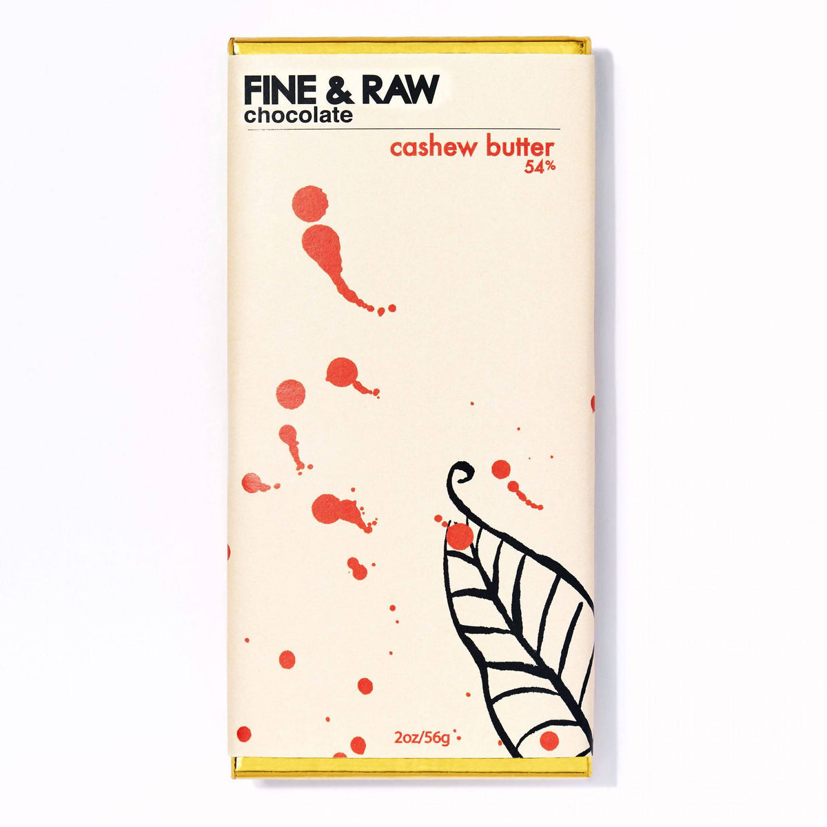 Feine und rohe Schokoladenriegel, Cashewbutter gefüllt, Bio (54% Kakao / Kakao) – 10 Riegel x 2 Unzen Fall