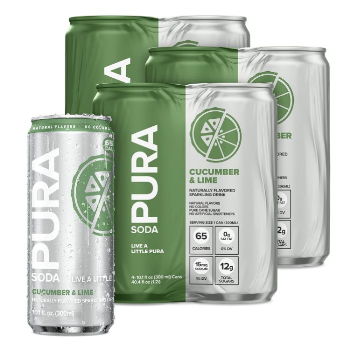 Pura Soda Soda Gurke Limette 4pk 40.4 Fo – Packung mit 6