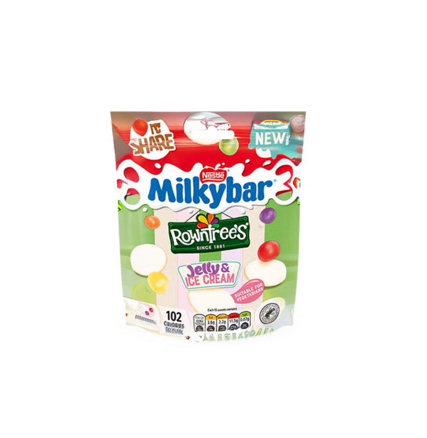 Nestle Milkybar & Rowntree's Jelly & Ice Creme 95g – Vereinigtes Königreich (Case of 12)