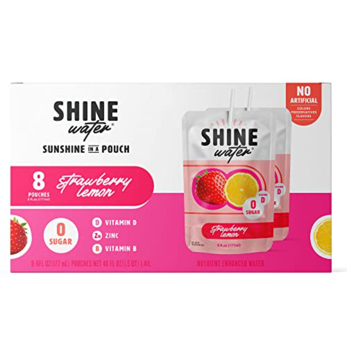 ShineWater – Wasser, Erdbeer-Zitrone, 48 Fl Oz – 4er Packung