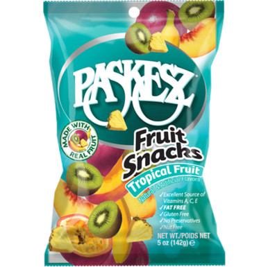 Paskesz Tropical Frucht Snacks, fettfrei, glutenfrei, 5 oz