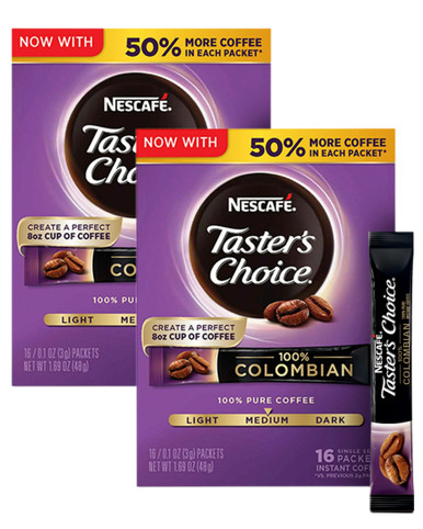 Nescafe Taster's Choice Colombian Instantkaffee, 16 Packungen (2 Stück)