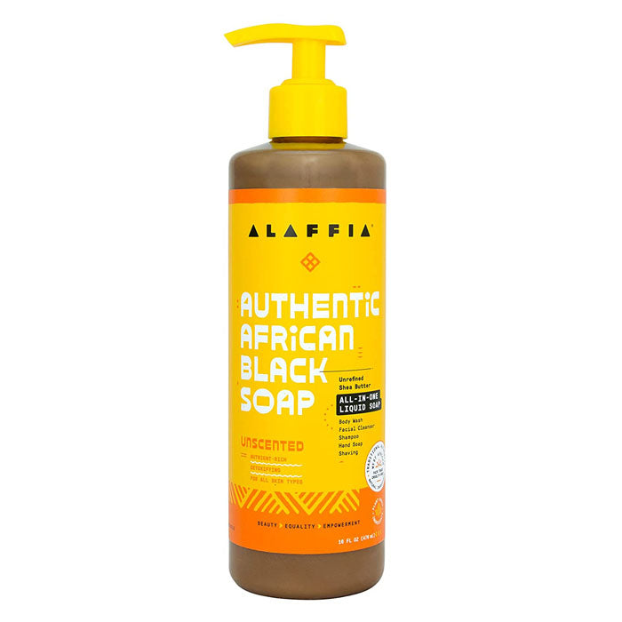 Alaffia – Authentische afrikanische schwarze Seife All-in-One Unscented, 16 fl oz