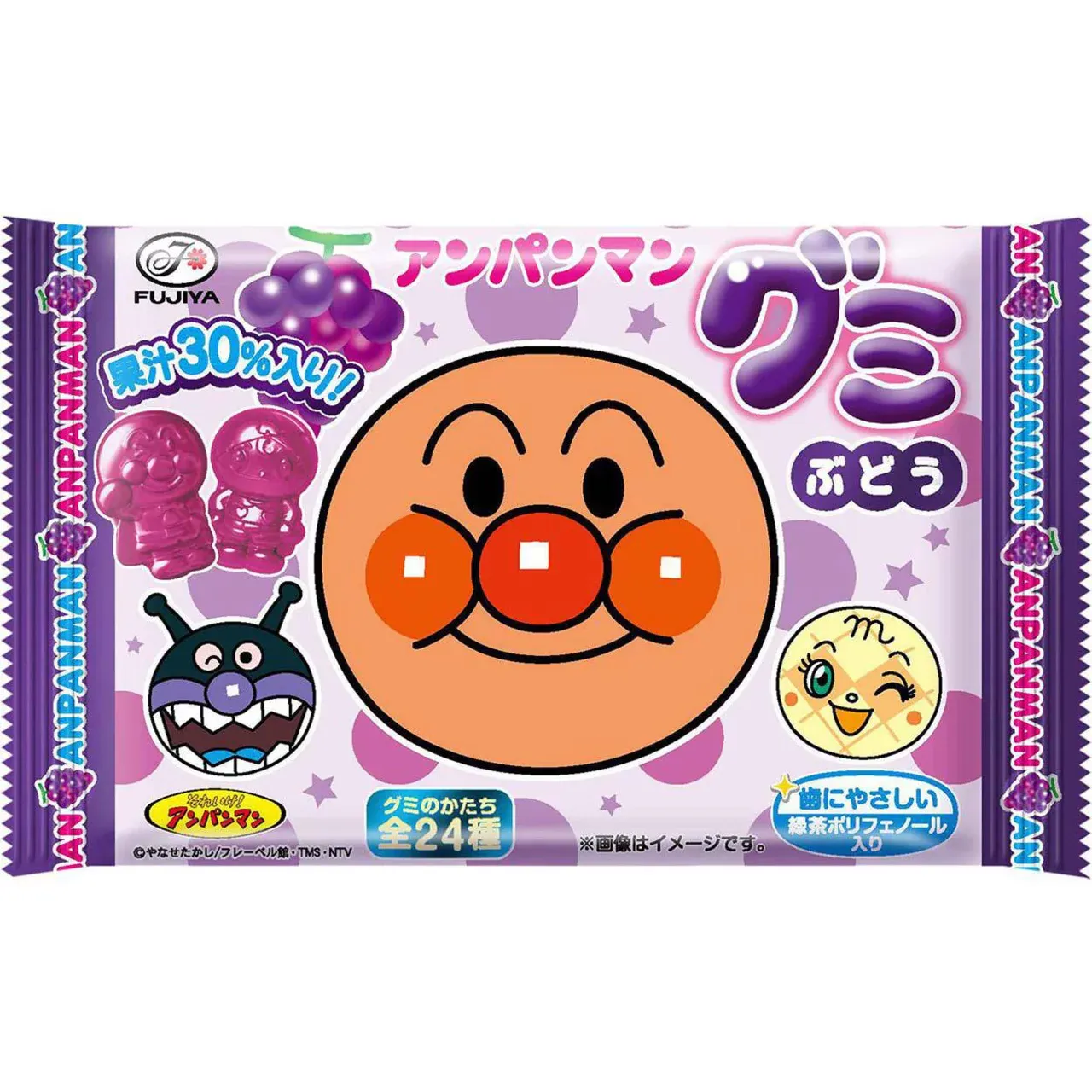 Fujiya, Anpanman Gummibärchen, Traube, 6 Stück in 1 Beutel