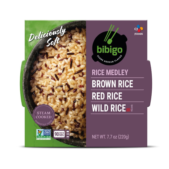 Bibigo – Reis braun rot und wild, 7.7 OZ – Packung mit 6