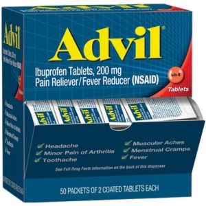 Advil Ibuprofen Tabletten 200mg, Schmerzmittel & Fieberreduzierer, 50 Packungen mit 2 überzogenen Tabletten